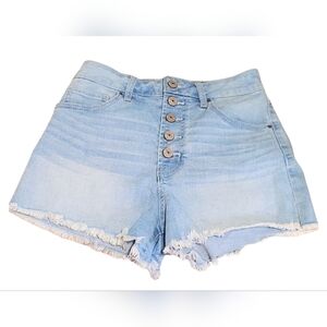 Rewash Blue Jean Shorts High-Waisted Distressed